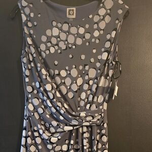 NWT Anne Klein Gray and White Patterned Dress